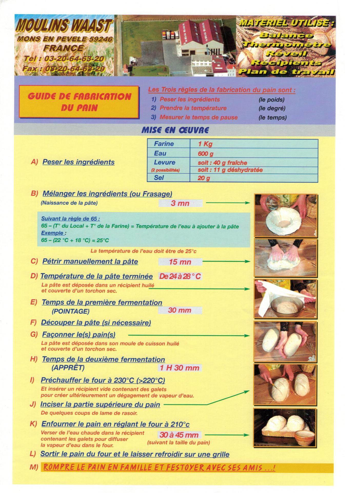 Recette du pain des Moulins Waast